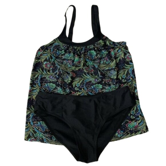 Hilor Women's Tankini Swimsuits Tummy Control Two Piece Bathing Suits Loose Fit - Picture 3 of 14